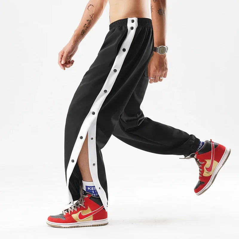 2.0 Sports Breasted Mens Pants Summer Thin Trendy Sweatpants Loose Tied Feet Training Seconds Take Off Basketball Pants