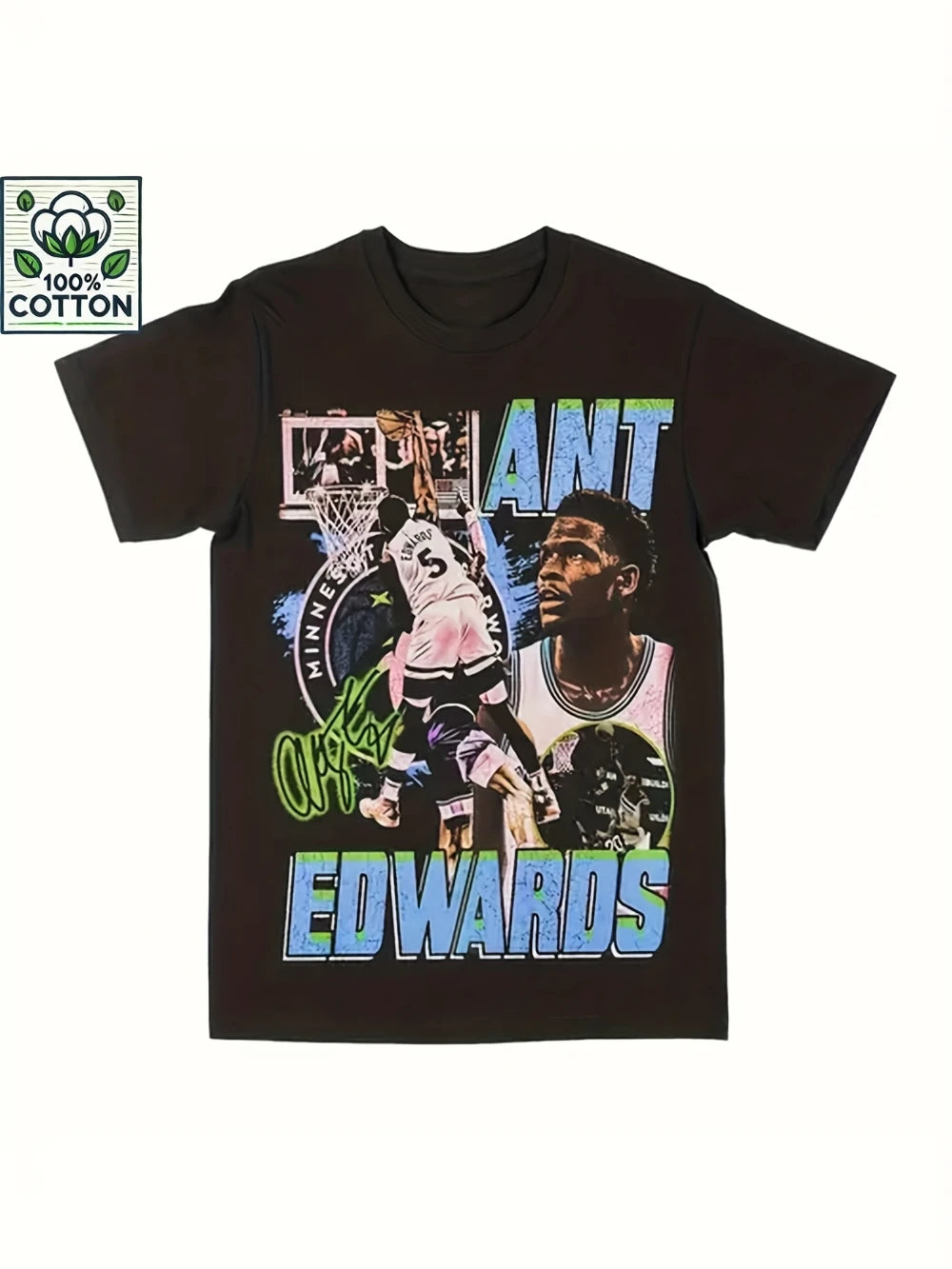 1.0 Men's Basketball Graphic T-shirt, Retro Street Style Cotton Jersey Vivid Player 23 Flame Design Round Neck Short Sleeve T-shirt