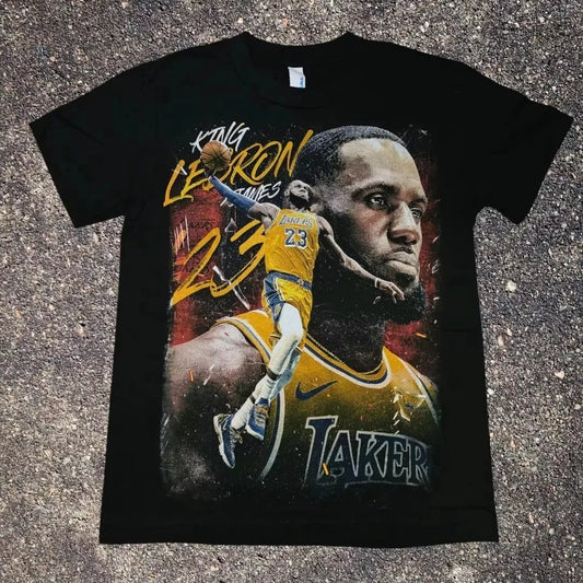 1.0 American LeBron James Basketball Graphic T-Shirt Men's Women's T-Shirt Summer Vintage Fashion Streetwear Harajuku Top Unisex