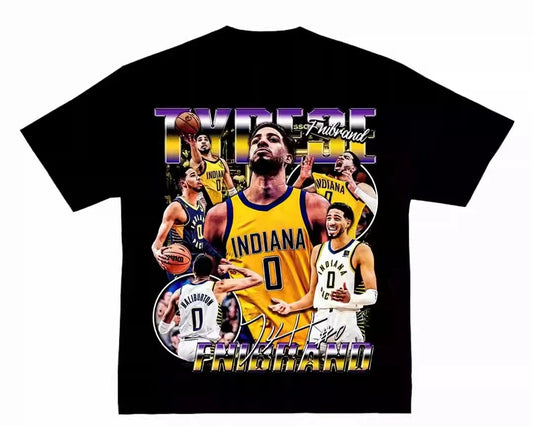 1.0 Tyrese Haliburton T-Shirt Men Women Cotton Tees Short Sleeve Brand T-shirt American Basketball Star Tops Summer Men's Clothing
