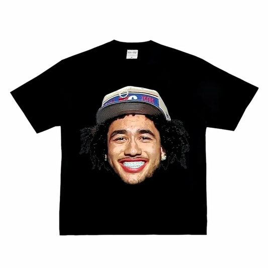 1.0 Fashion Men Women's T-shirt Basketball Star American Big Head Print Short Sleeve Cotton T-Shirt Loose Street Wear Tops Clothing