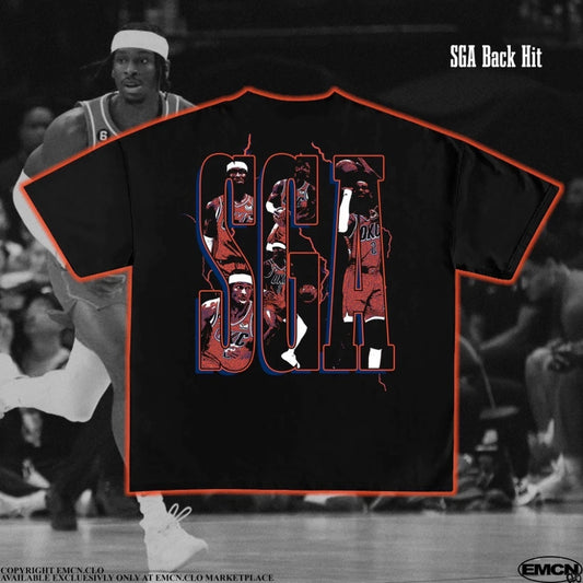 1.0 Trendy T-shirt: Shai Gilgeous Alexander SGA pattern printed short-sleeved style, loose and comfortable men's T-shirt