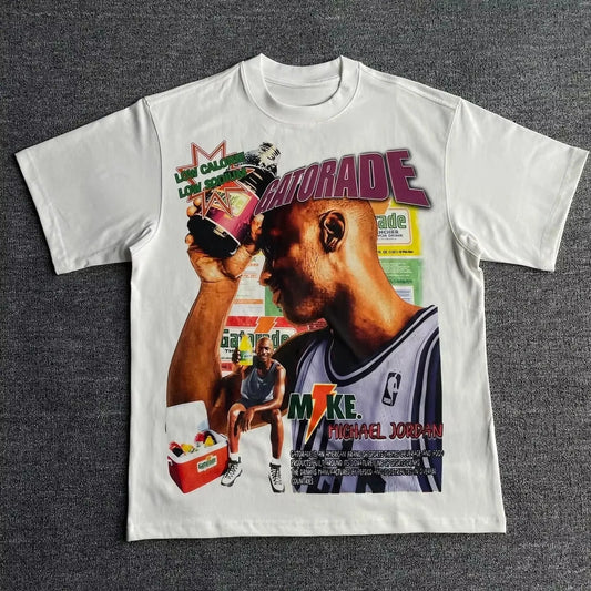 1.0 Streetwear Basketball Hip Hop Rapper Graphic T Shirt Men Vintage Oversized Cotton Short Sleeve Casual Loose Harajuku Tops